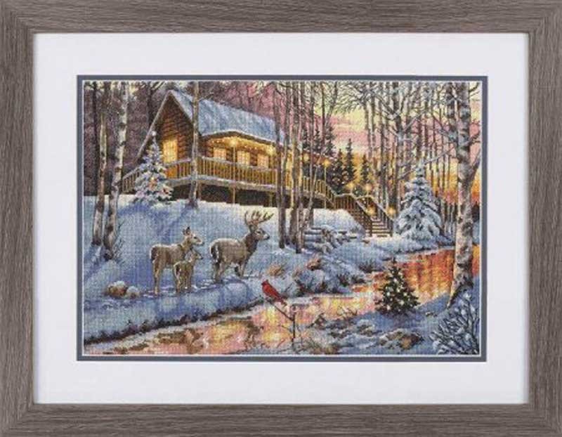 Foto Cross Stitch Kits Dimensions 70-08976 Winter Cabin