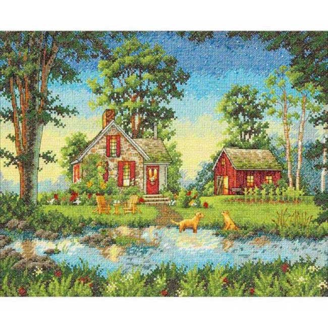 Foto Cross Stitch Kits Dimensions 70-35340 Summer Cottage