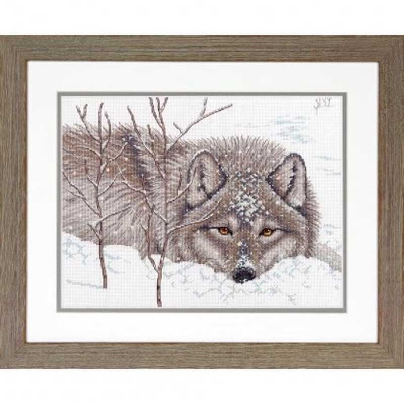 Фото Набор для вышивки крестом Dimensions 70-35377 Волк в снегу