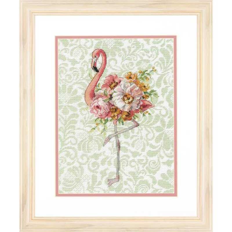 Foto Cross Stitch Kits Dimensions 70-35409 Floral Flamingo