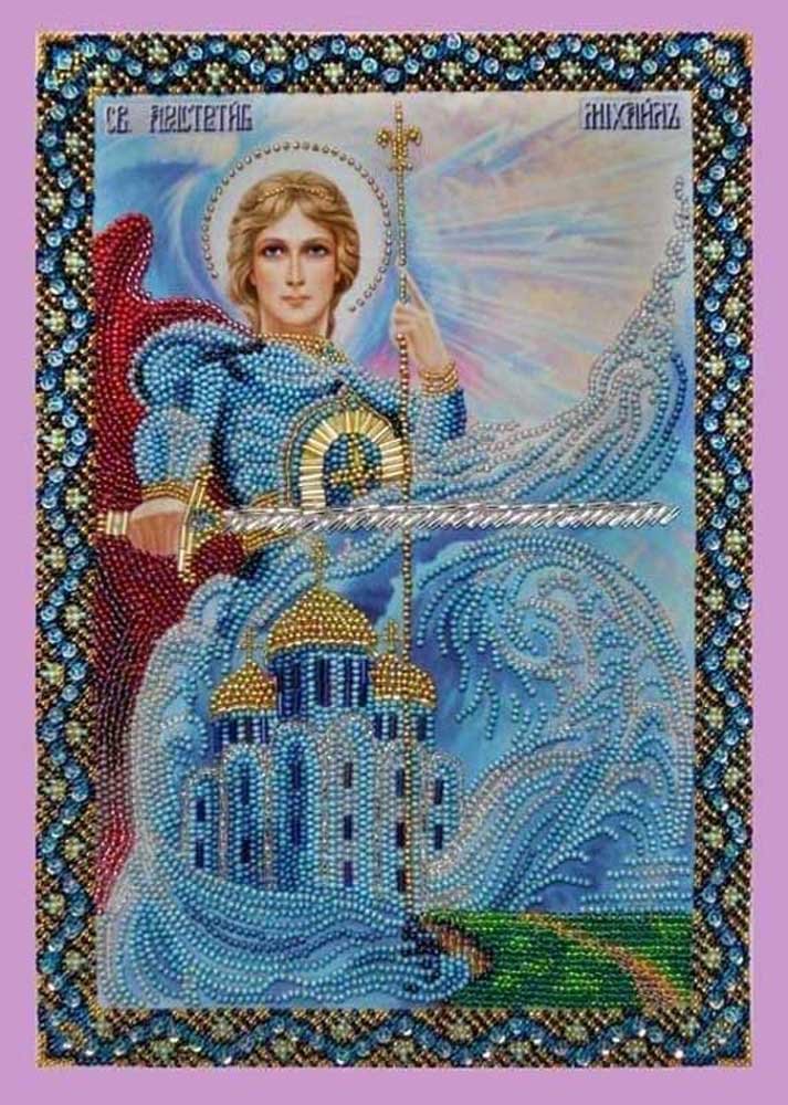 Фото Набір вишивки бісером Картини Бісером Р-092 Ікона Святого Архангела Михайла