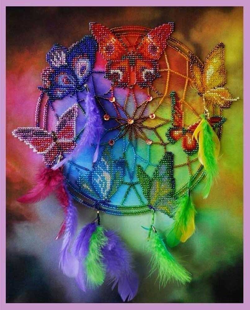 Photo Beadwork Set Pictures Beaded Р-127 Dreamcatcher