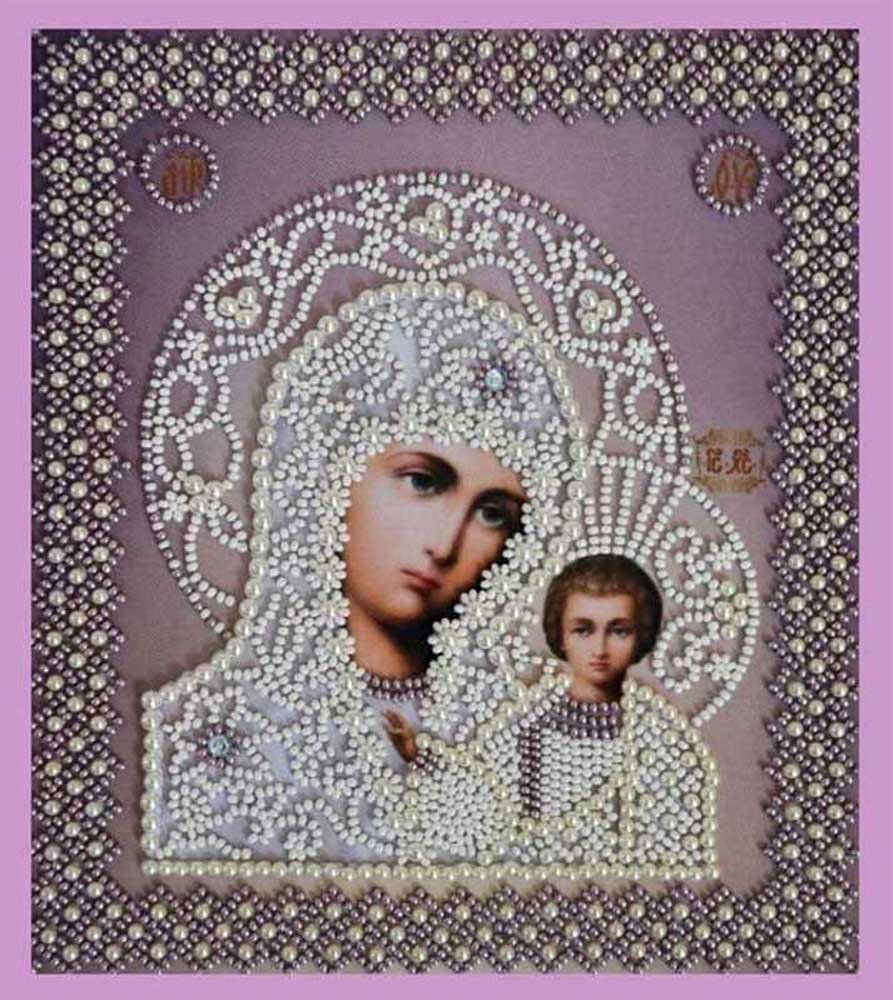 Фото Набір вишивки бісером Картини Бісером Р-208 Казанська Ікона Божої Матері. Вінчальна пара