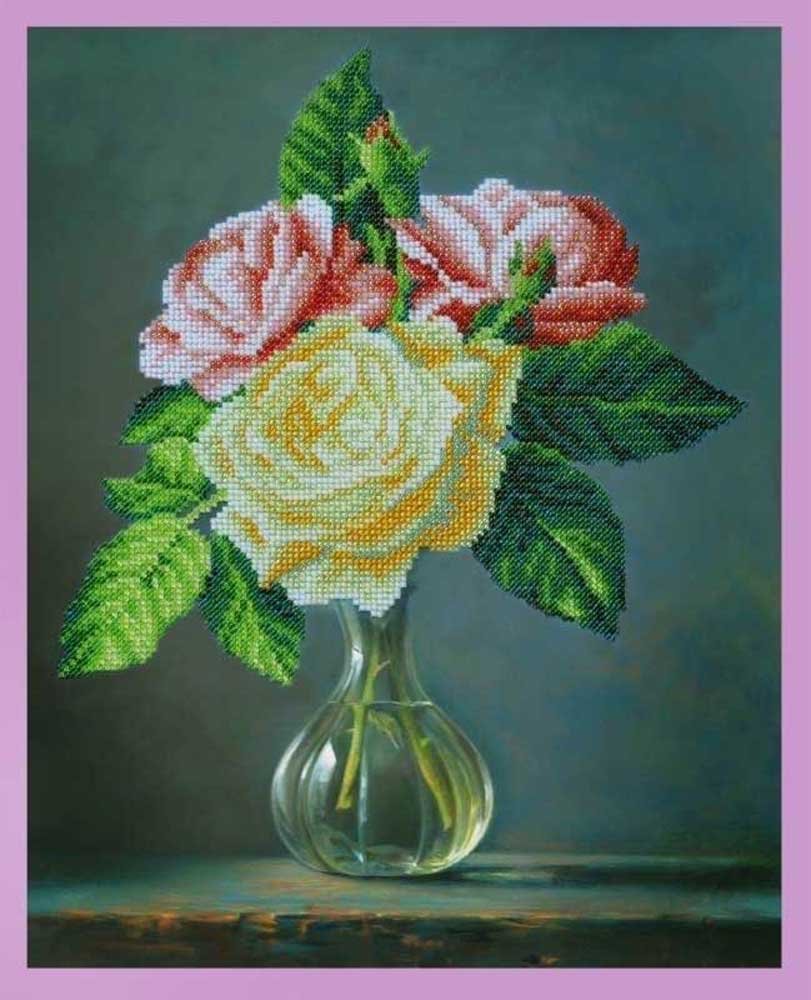 Фото Набір вишивки бісером Картини Бісером Р-265 Букетик троянд