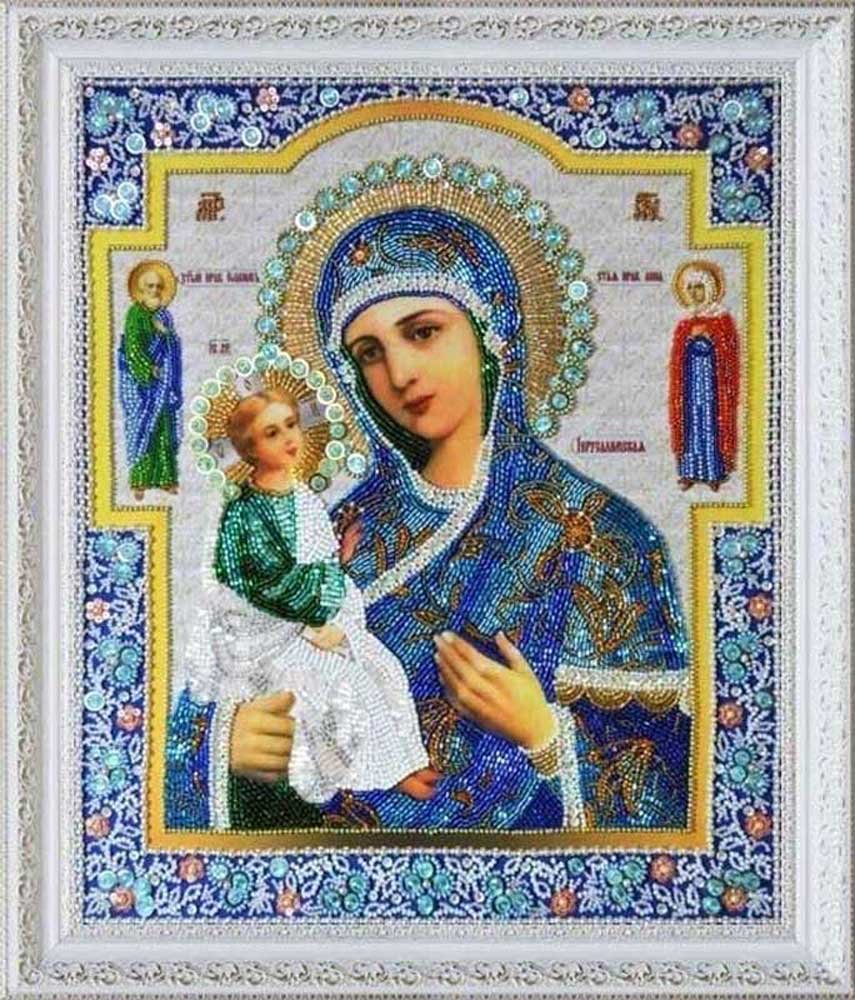 Фото Набір вишивки бісером Картини Бісером Р-291 Ікона Богородиці Єрусалимської