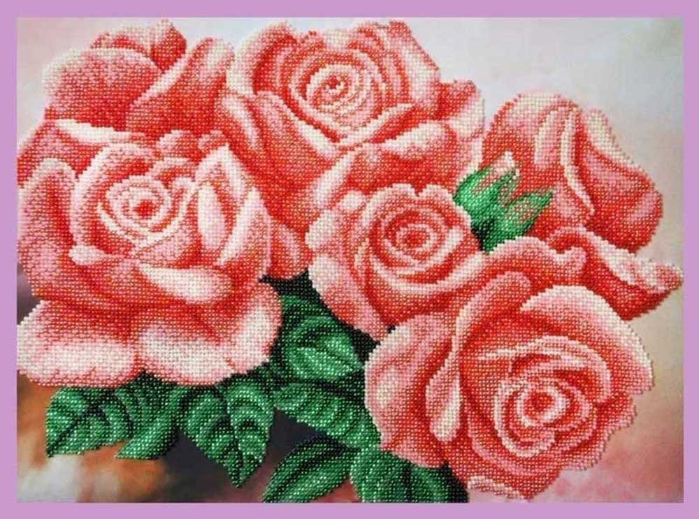 Фото Набір вишивки бісером Картини Бісером Р-293 Рожеві троянди (знято з виробництва)