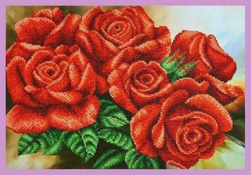 Фото Набір вишивки бісером Картини Бісером Р-295 Червоні троянди (знято з виробництва)