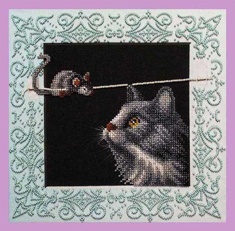Фото Набір вишивки бісером Картини Бісером Р-337 Кішки мишки