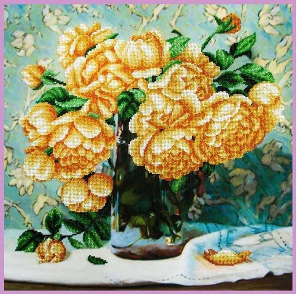 Фото Набір вишивки бісером Картини Бісером Р-349 Натюрморт з трояндами