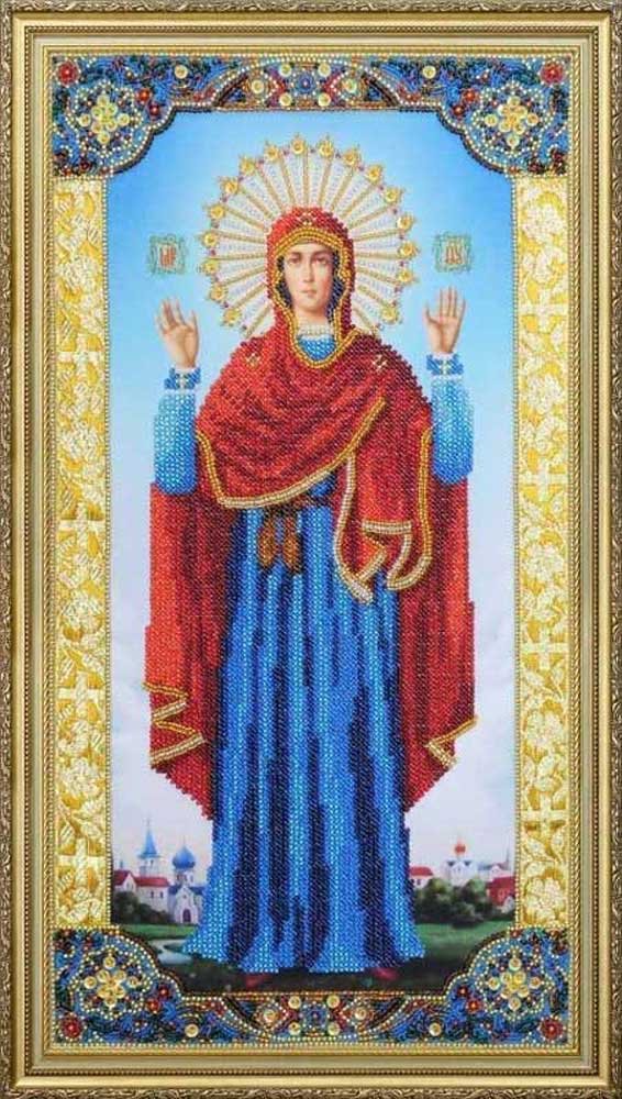 Фото Набір вишивки бісером Картини Бісером Р-363 Ікона Божої Матері Незламна стіна