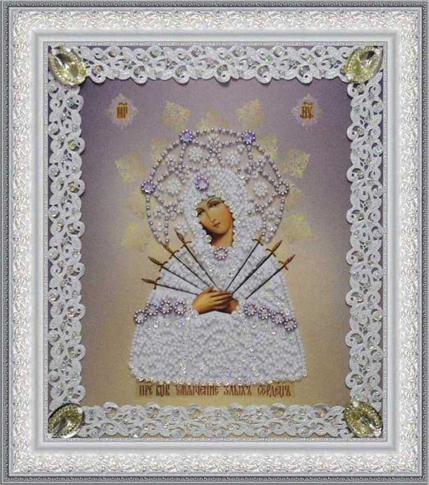 Фото Набір вишивки бісером Картини Бісером Р-373 Ікона Божої Матері Семистрільна (ажур)