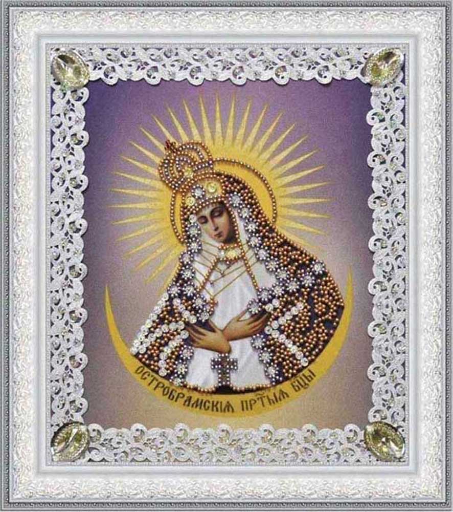 Photo Beadwork Set Pictures Beaded Р-374 Ostrobramskaya icon of the Mother of God (openwork)