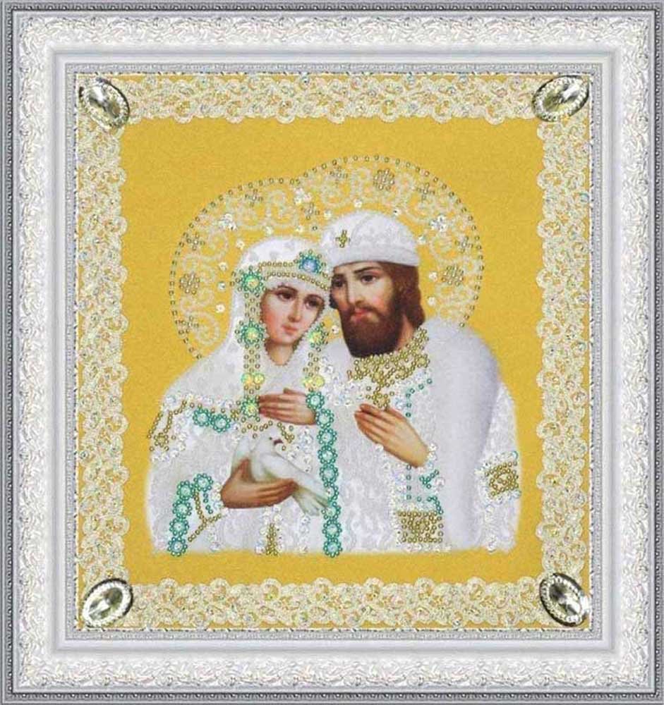 Фото Набір вишивки бісером Картини Бісером Р-375 Святі Петро і Февронія (ажур) золото (знято з виробництва)