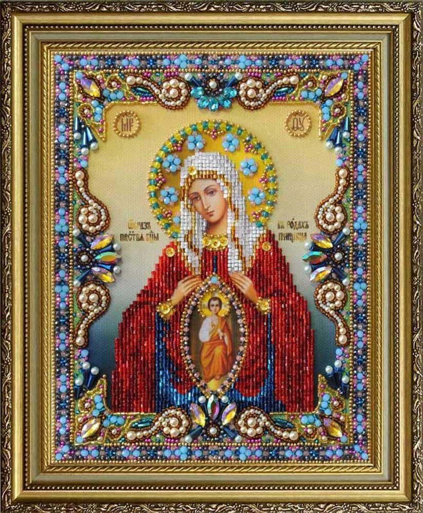 Фото Набір вишивки бісером Картини Бісером Р-401 Ікона Божої Матері Помічниця в пологах
