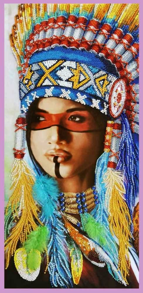 Фото Набір вишивки бісером Картини Бісером Р-419 Індіанська дівчина