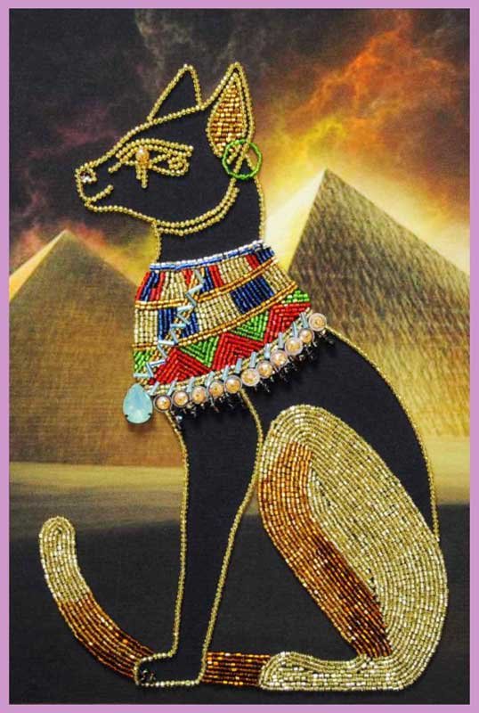 Фото Набор вышивки бисером Картины Бисером Р-430 Египетская богиня Баст