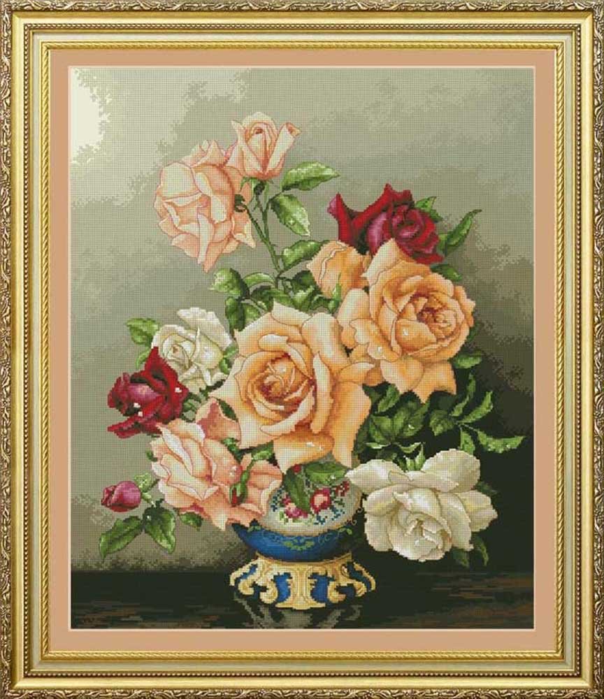 Photo Cross Stitch Kits OLanTА VN-116 Bouquet of roses