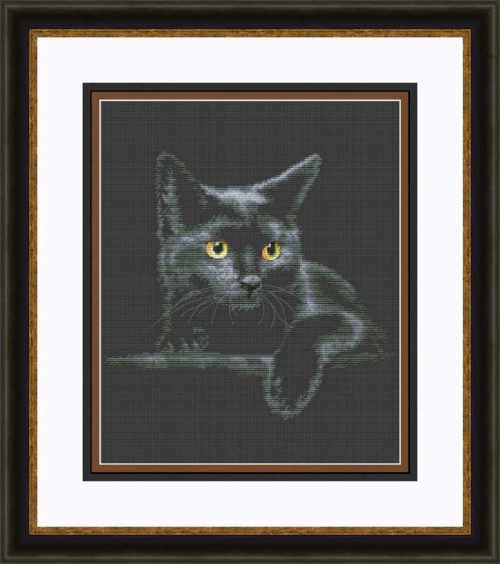 Фото Набір для вишивання хрестиком OLanTА VN-166 Чорний кіт