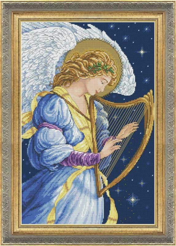 Photo Cross Stitch Kits OLanTА VN-226 Angel with a harp