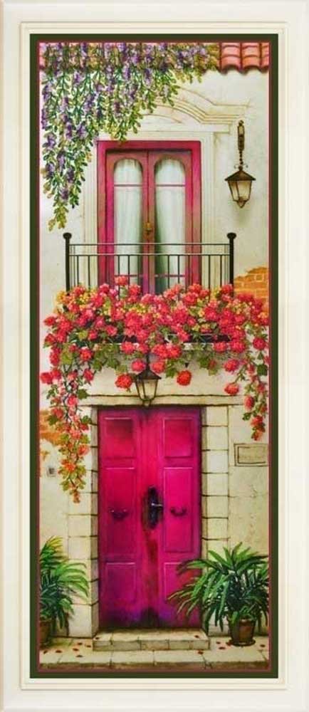 Фото Набір для вишивання нитками в стилі Rococo OLanTА R-028 Квітучий балкон
