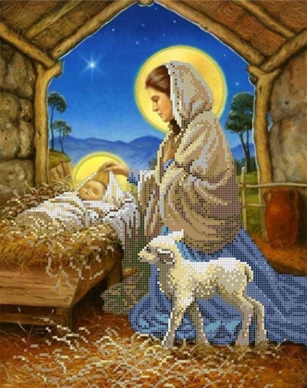 Photo Beadwork Pattern Pictures Beaded S-170 Birth of Jesus (out of production)