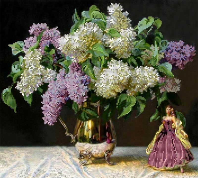 Photo Beadwork Pattern Pictures Beaded S-181 The scent of lilacs