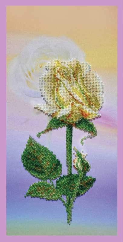 Photo Beadwork Pattern Pictures Beaded S-224 White Rose