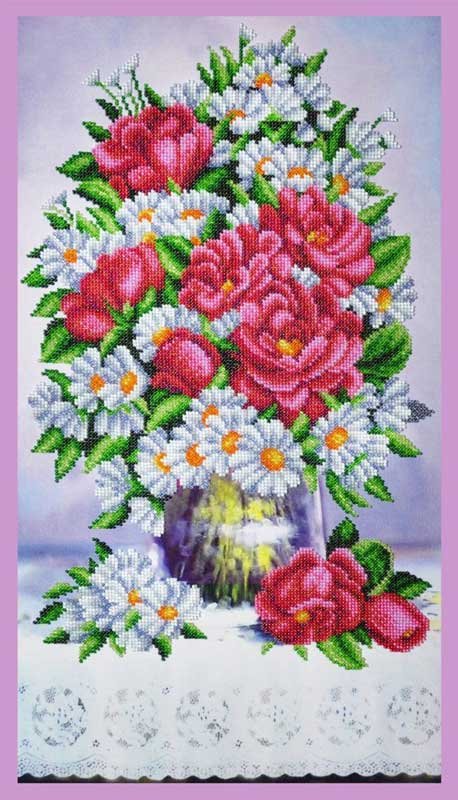 Photo Beadwork Pattern Pictures Beaded S-250 Bouquet