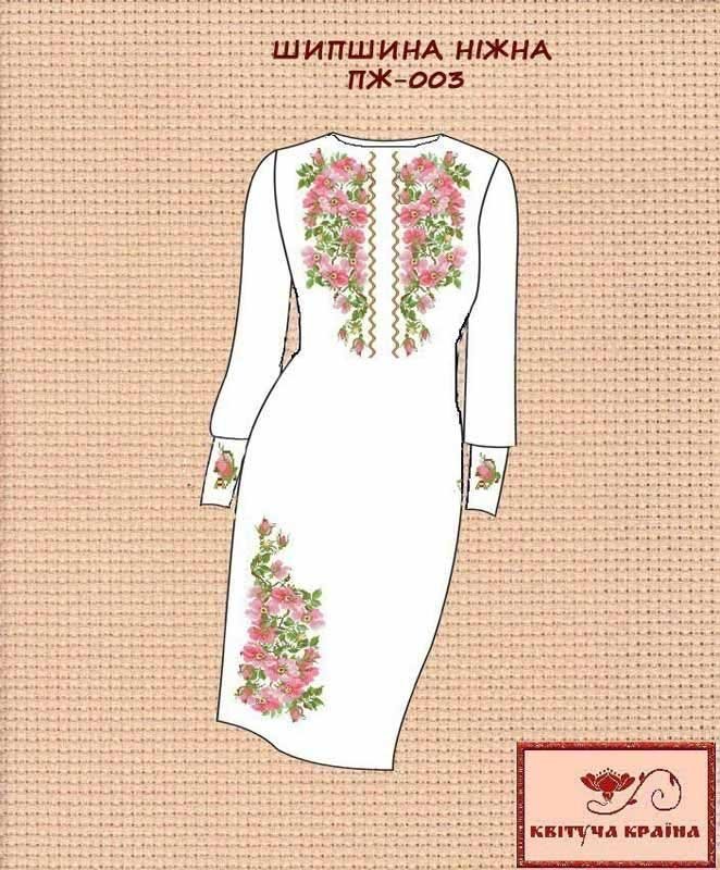 Photo Blank embroidered dress Kvitucha Krayna PZH-003 Rosehip tender