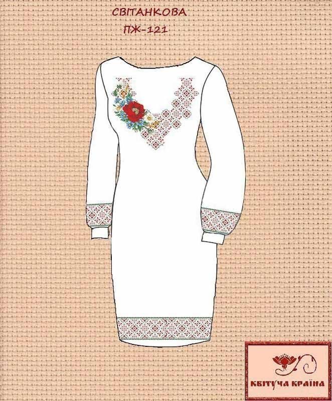 Фото Заготовка плаття вишиванки Квітуча Країна ПЖ-121 Світанкова