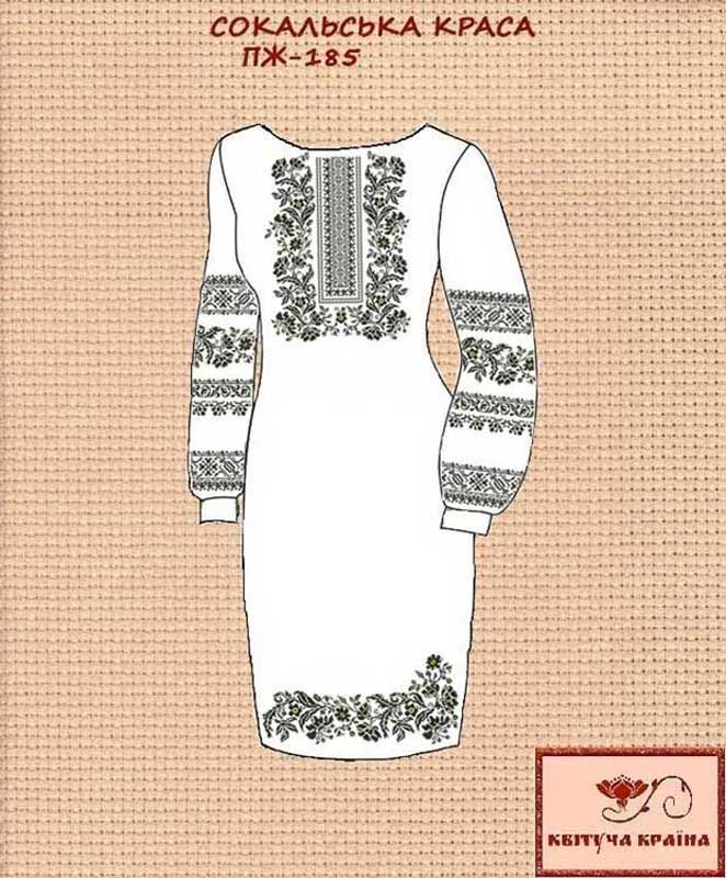 Фото Заготовка плаття вишиванки Квітуча Країна ПЖ-185 Сокальська краса