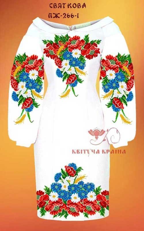 Фото Заготовка плаття вишиванки Квітуча Країна ПЖ-266-1 Святкова