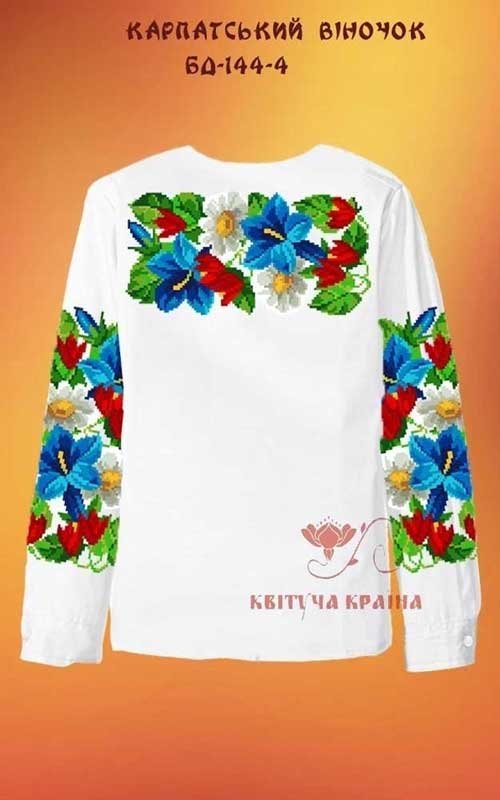 Photo Blank embroidered shirt for girl BD-144-4 Carpathian wreath