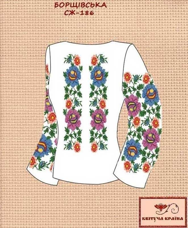 Photo Blank embroidered shirt for women  SZH-186 Borshchivska