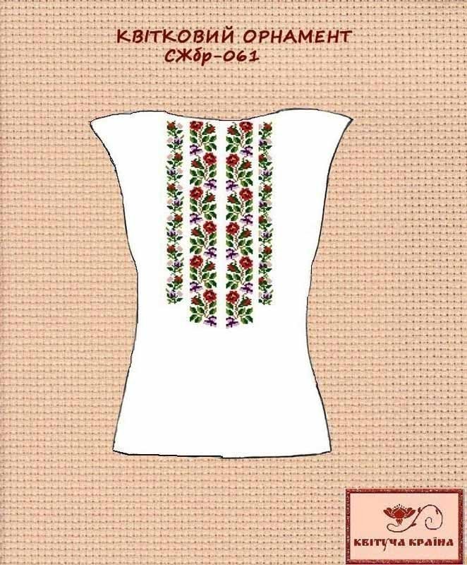 Photo Blank embroidered shirt for women sleeveless SZHbr-061 Floral ornament