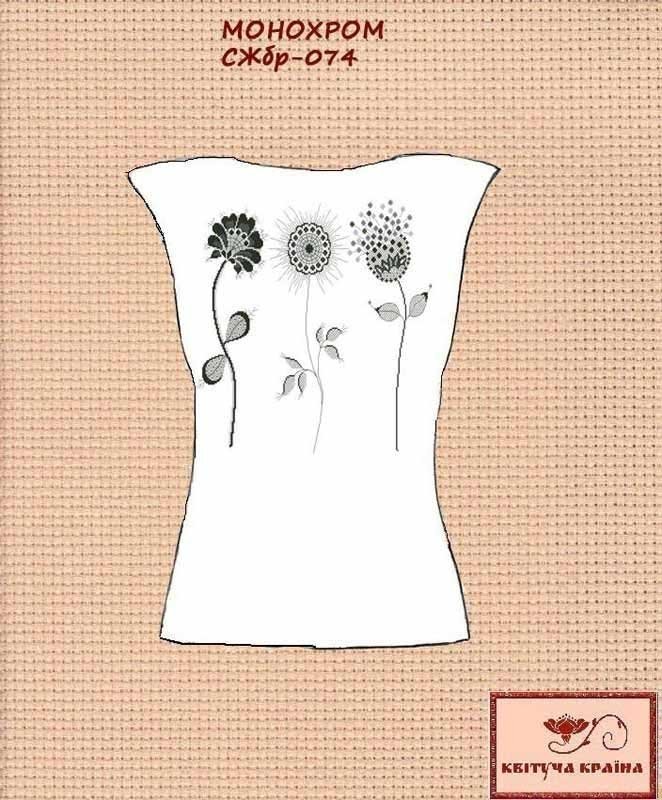 Photo Blank embroidered shirt for women sleeveless SZHbr-074 Monochrome