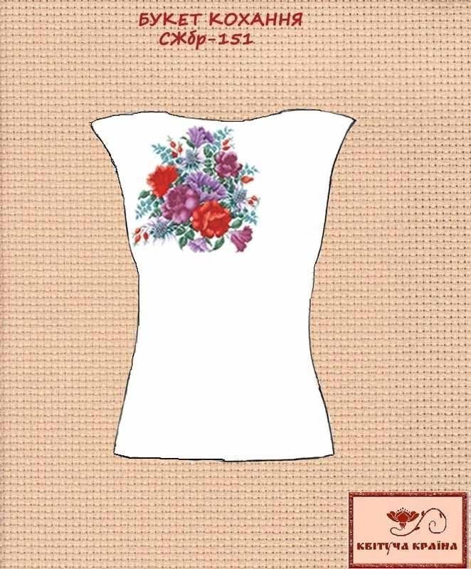Photo Blank embroidered shirt for women sleeveless SZHbr-151 Bouquet of love