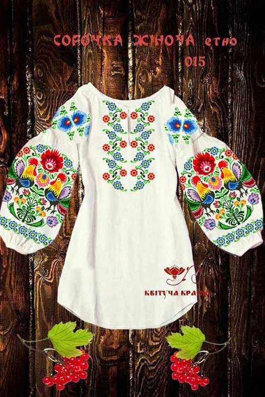 Photo Blank embroidered shirt for women  SZHetno-015