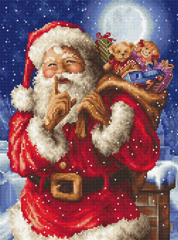 Photo Cross Stitch Kits LetiStitch L8000 Santa’s secret