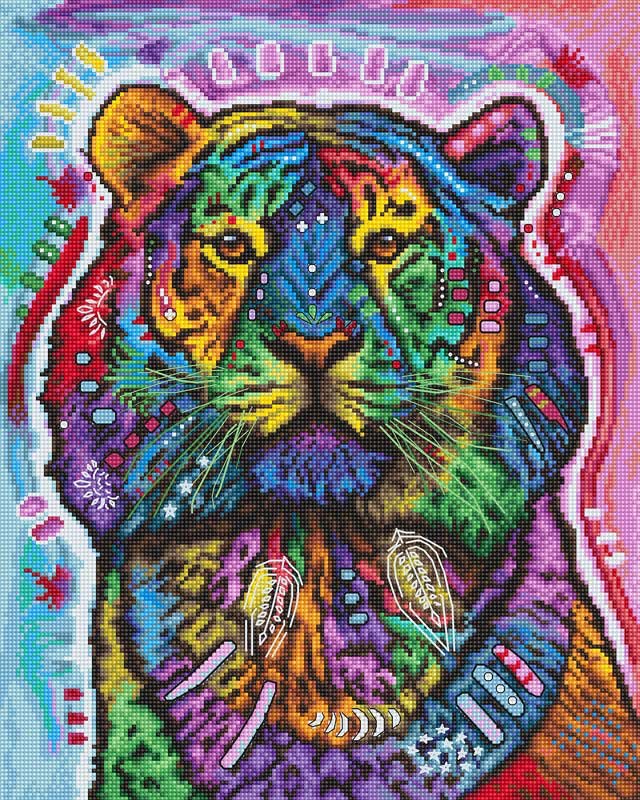 Фото Набір для вишивки хрестиком LetiStitch L8003 Цікавий тигр