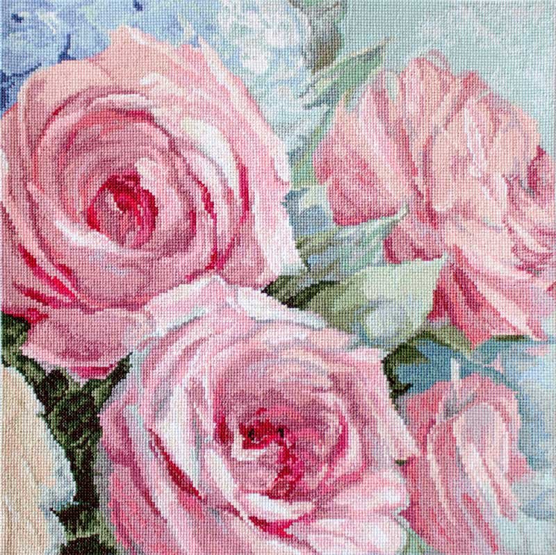 Фото Набір для вишивки хрестиком LetiStitch LETI 928 Блідо-рожеві троянди