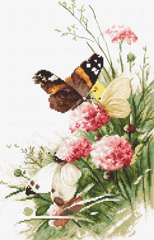Фото Набір для вишивки хрестиком LetiStitch LETI 938 Метелики в поле