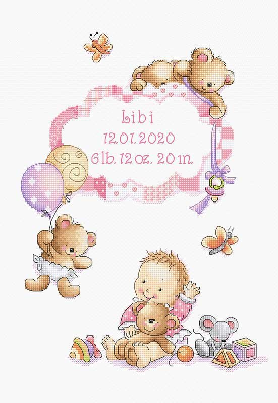 Photo Cross Stitch Kits LetiStitch L969 It's a girl!