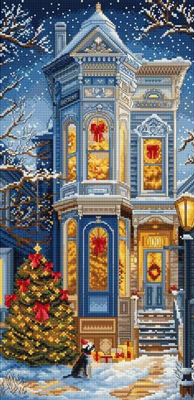 Вишитий Набір для вишивки хрестиком LetiStitch L9953 Вікторіанське Різдво Фото Набір для вишивки хрестиком LetiStitch L9953 Вікторіанське Різдво