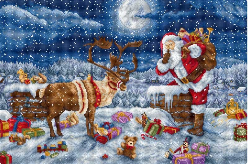 Фото Набір для вишивки хрестиком LetiStitch L9958 Подарунок для тихої ночі