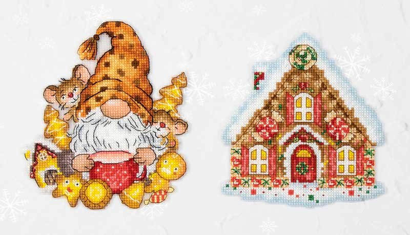 Foto Christmas toy Embroidery thread Luca-S JK036 Gnome and house