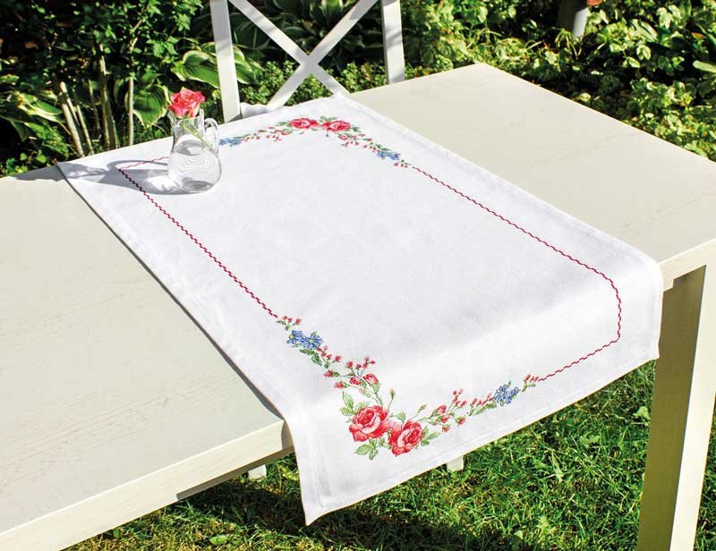 Foto Cross Stitch Table Toppe Luca-S FM011 Wild Rose Flowers