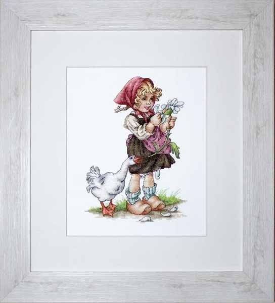 Foto Cross Stitch Kits Luca-S B1047 Girl with goose