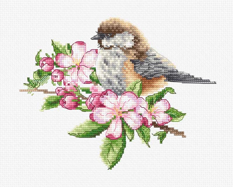 Foto Cross Stitch Kits Luca-S B1194 The tit on the branch