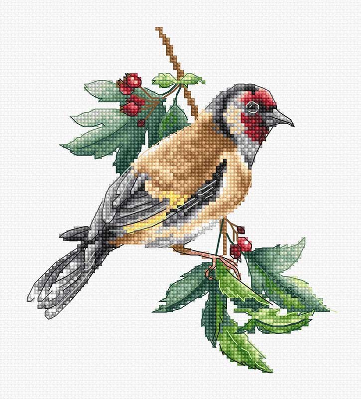 Foto Cross Stitch Kits Luca-S B1197 Goldfinch bird
